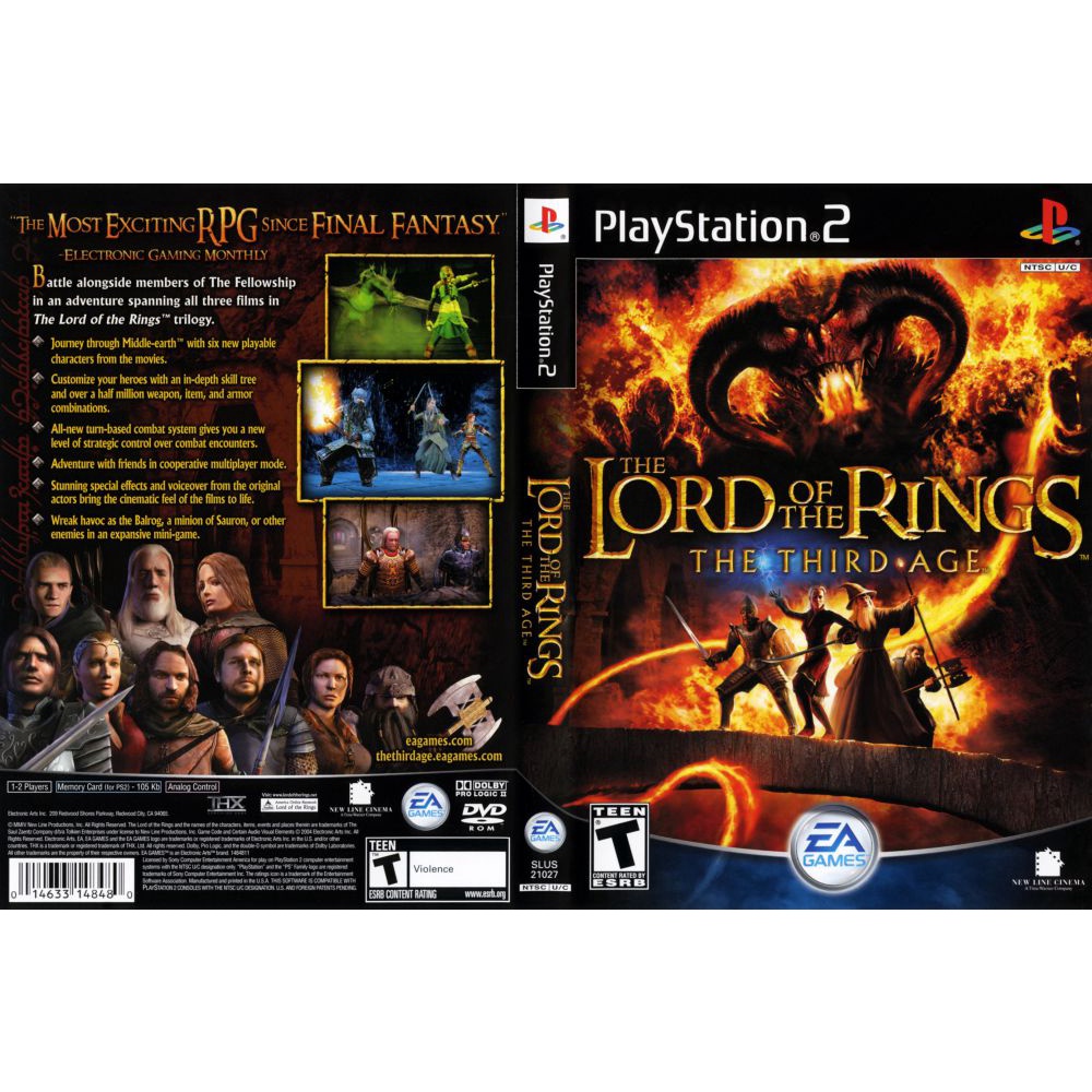 แผ่นเกมส์ PS2 The Lord of the Rings The Third Age คุณภาพ ส่งไว (DVD)