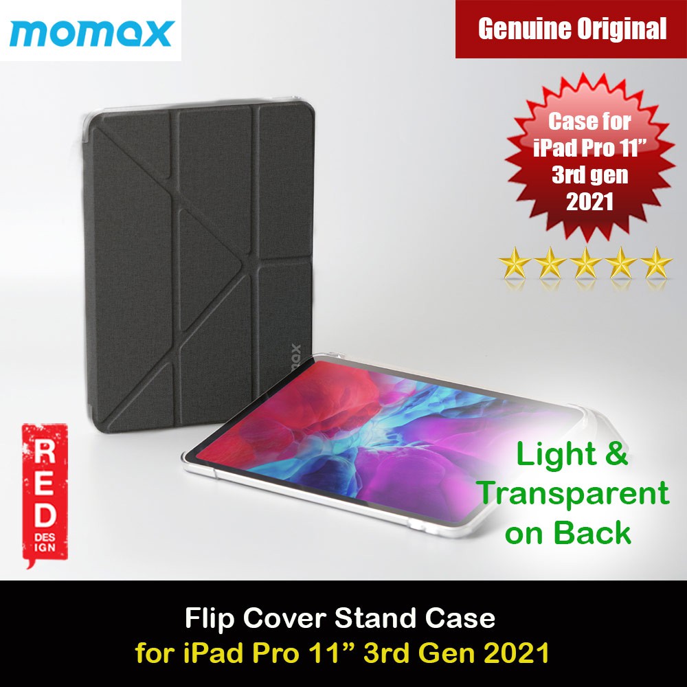 Momax Flip Cover Slim Fit Thin Caseโปร่งใสด้านหลังสําหรับApple iPad Pro 11 "3rd Gen 2021 Thin Case S