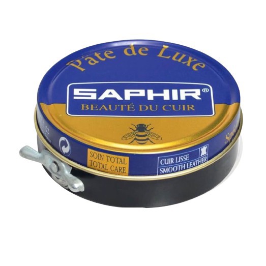 ดูแลรองเท้า ครีมขัดรองเท้า  Saphir Beaute du Cuir Pate de Luxe ตลับสีน้ำเงิน ขนาดบรรจุ 50 ml