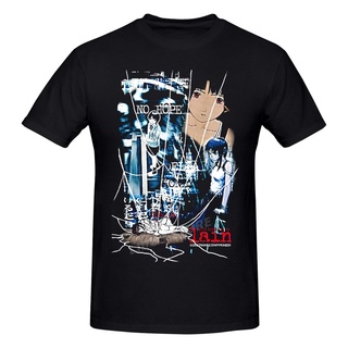 ผ้าฝ้ายคอกลมเสื้อยืด แขนสั้น พิมพ์ลายกราฟฟิค Serial Experiments Lain สําหรับผู้ชายfrom S-4XL