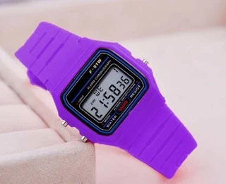 นาฬิกาเด็กนาฬิกาsportwatch รุ่นF91นาฬิกาสายยาง🚀 ส่งด่วน