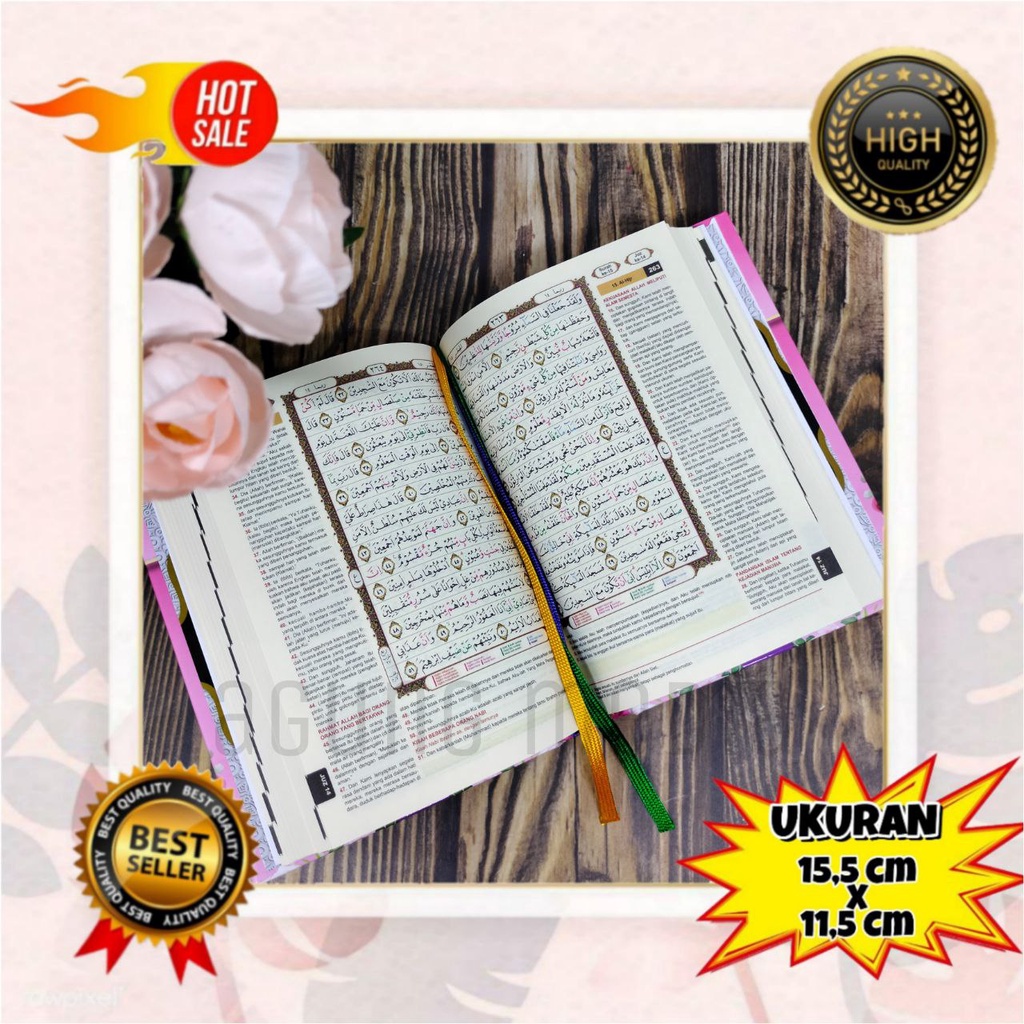Kamila ปกแข็ง A6 Quran, แปลขนาดเล็ก, Easy Memorization Quran, Color Tajweed Quran, Mini Hard Cover Q