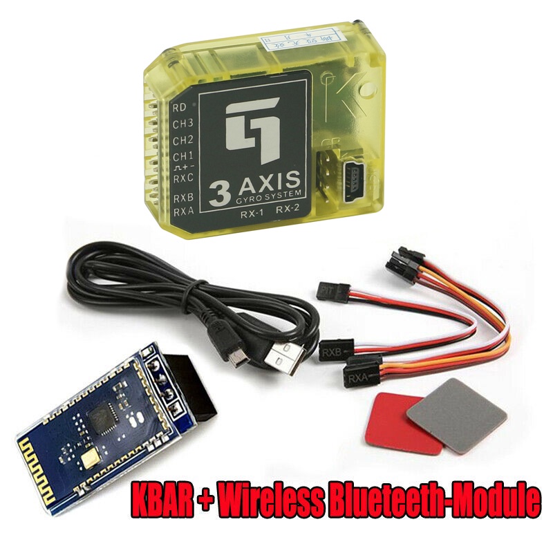 Kbar Gyro MINI K-BAR ไจโรสโคป สามแกน สีเหลือง 3 แกน สําหรับ Mikado VBAR Alinhag 450 500 550 600 RC H