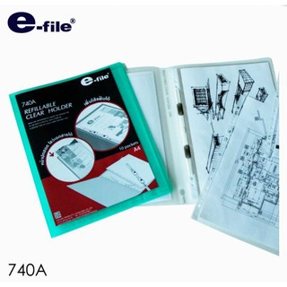แฟ้มโฮลเดอร์ 10 ซอง ปกสอด 740A e-file