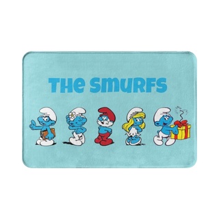 พรมปูพื้น กันลื่น ลายการ์ตูนดิสนีย์ The Smurfs สําหรับห้องน้ํา และกลางแจ้ง