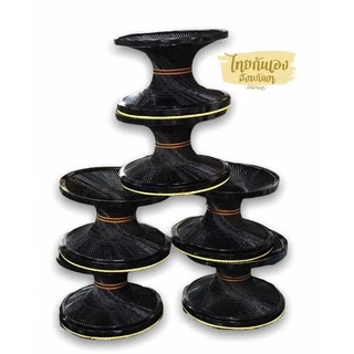 ขาบาตร ขาบาตรพระ ขาบาตรไม้ประดู่ 240 ริ้ว ไม้ไผ่สีสุก8" 190ริ้ว งานปราณีต กว้าง 9" สูง 5.5"