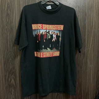เสื้อยืดวงดนตรีผ้าฝ้ายแท้ คอลูกเรือเสื้อยืด พิมพ์ลาย Bruce Springsteen And The E Street Band Tour 90s สไตล์วินเทจ สําหรั