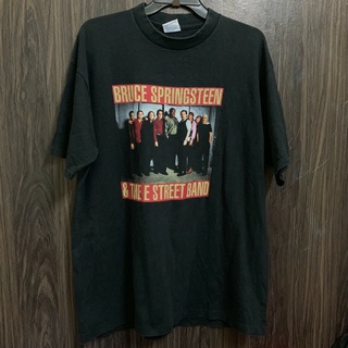 เสื้อยืดวงดนตรีผ้าฝ้ายแท้ คอลูกเรือเสื้อยืด พิมพ์ลาย Bruce Springsteen And The E Street Band Tour 90s สไตล์วินเทจ สําหรั