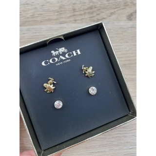 set ต่างหู coach earring 2 คู่ มาพร้อมกล่อง