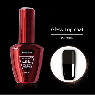 ท็อปโค้ทกระจก Base Coat &amp; Top Gel Nature Picture Glass Topcoat 15ml.