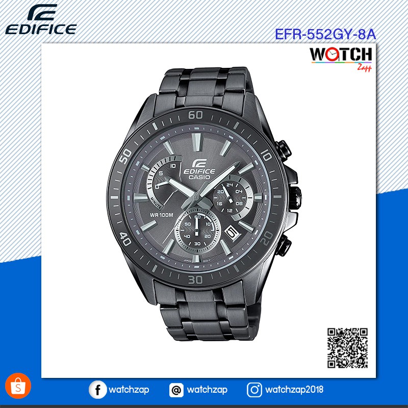 นาฬิกา Casio Edifice Chronograph นาฬิกาข้อมือผู้ชาย สายสแตนเลส รุ่น EFR-552GY-8A