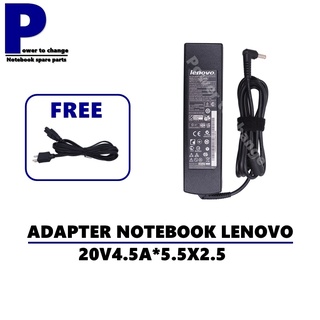 ADAPTER NOTEBOOK LENOVO 20V4.5A*5.5X2.5 / สายชาร์จโน๊ตบุ๊ค ลีโนโว่ + แถมสายไฟ