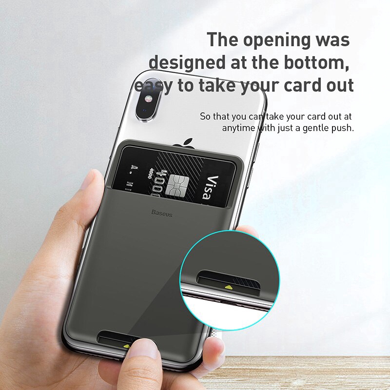 Baseus กระเป๋าสตางค์แบบซิลิโคนสำหรับเคสกระเป๋าสตางค์สําหรับ Iphone Samsung Xiaomi Android Mobile Phone