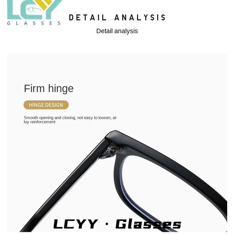 Lcyy ใหม่ แว่นตาสายตาสั้น TR90 กรอบสีดํา ป้องกันแสงสีฟ้า สไตล์เกาหลี สําหรับผู้ชาย และผู้หญิง 319