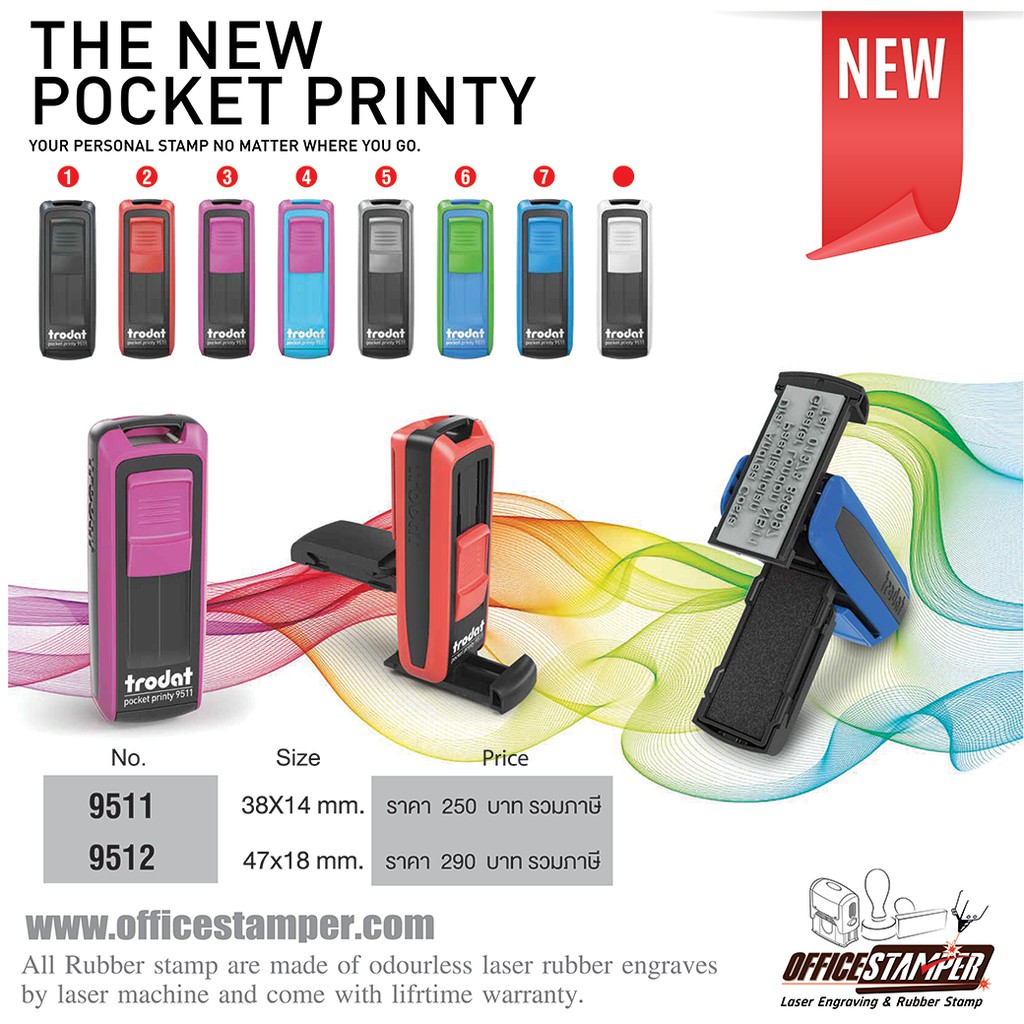 รับทำตรายางหมึกในตัวชนิดพกพา Trodat Pocket Printy รุ่น 95xx ราคา ถูกที่สุด ดีลบีเคเค แกลเลอรีภาพที่ 7