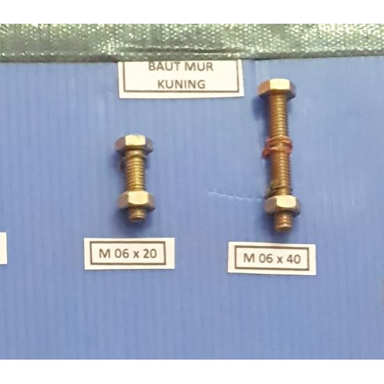 น็อตสลักเกลียวสีเหลือง M6 x 20 / 40 น็อตหกเหลี่ยม M6x20 M6x40