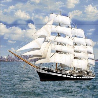 กระเบื้องผนังภาพชุด SAILING BARQUE 120X120*A (30X60CM/8 แผ่น/ชุด)