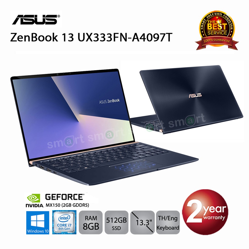 Asus ZenBook 13 UX333FN-A4097T i7-8565U/8GB/512GB SSD/MX150 2GB/13.3/Win10 (Royal Blue)