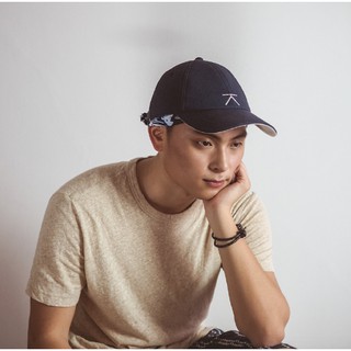 หมวกแก๊ปสีพื้น หมวกเบสบอลสีกรม ผ้าลินิน กรม Tie it cap navy