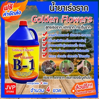 *ส่งฟรี**น้ำยาเร่งราก วิตามิน บี-1 Golden Flower ขนาด 4 ลิตร จำนวน 4 ขวด B-1 เรียกราก เร่งการ แตกราก โตเร็ว รากเดินดี