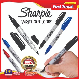 Sharpie Fine Point ปากกามาร์กเกอร์ หัวคู่ถาวร (สีดํา / น้ําเงิน / แดง)