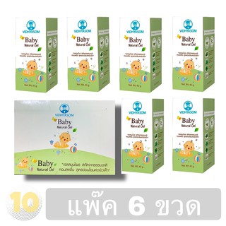 (เงินคืน 15% 15CCBSEPW3 )Baby Natural Gel มหาหิงค์เจล (วิทยาศรม) ขนาด 45 กรัม **ยกกล่อง 6 ขวด**