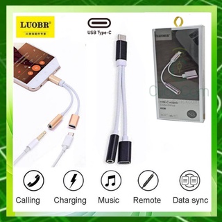 LUOBR Adapter USB-C to 3.5mm Audio &amp; Charge รุ่น N3  (หูฟังพร้อมชาร์จ 3.5 มม)