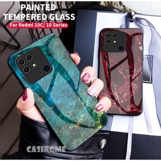 เคสโทรศัพท์มือถือกระจกนิรภัย ลายหินอ่อน สําหรับ Redmi 10C Redmi Note 10 11 Pro 4G 5G ​เคสแข็ง ป้องกันรอยขีดข่วน กันกระแทก สําหรับ Redmi10c Redmi10 c