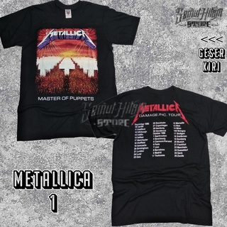 เสื้อยืดผ้าฝ้ายพิมพ์ลายแฟชั่น (กรรไกรซ้าย) หน้ากากโลหะ ของลูกสุนัข METALLICA JUSTICE DAMAGE METALLICA RIDE THE LIGHTNING