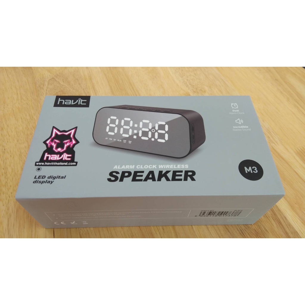 SALE!!! HAVIT M3 Alarm clock wireless speaker - ลำโพงไร้สาย Bluetooth + นาฬิกาปลุกได้ (ใหม่ล่าสุด) ว