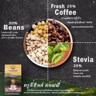 [เจ] Trulyhill 3in1 Coffee กาแฟอมก๋อยคั่วบดพร้อมดื่มเพื่อสุขภาพ - กล่องใหญ่ (20 ซอง)