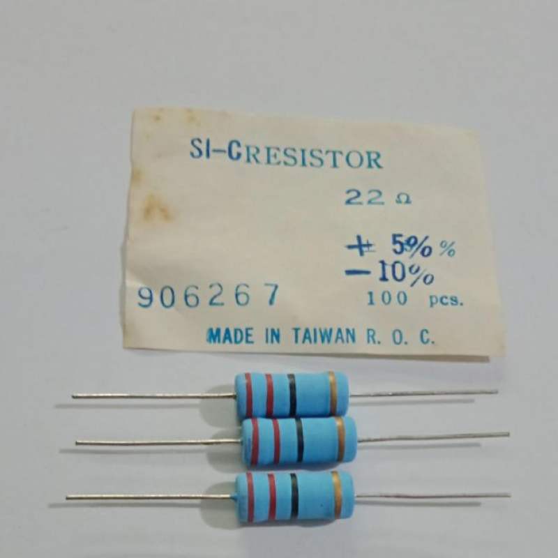 (แพ็ค10ตัว) R22 22R 5W รีซิสเตอร์ 22E 5W (R22 โอห์ม) 22 R 5 W เมทอลฟิล์ม ResistorของดีJapan Rคุณภาพส