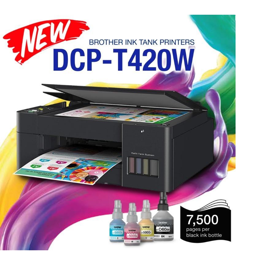 Brother DCP-T420W Refill Tank Printer  บาร์เทอร์ เครื่องพิมพ์พร้อมแท้งค์ รุ่น DCP-T420W พร้อมหมึกแท้