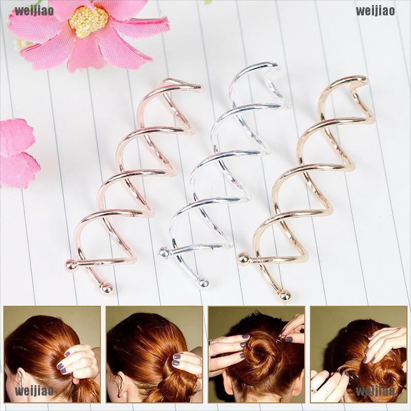 10 Pcs Spiral Twist Hair Pins Spin Clips Bun Stick Pick For Diy