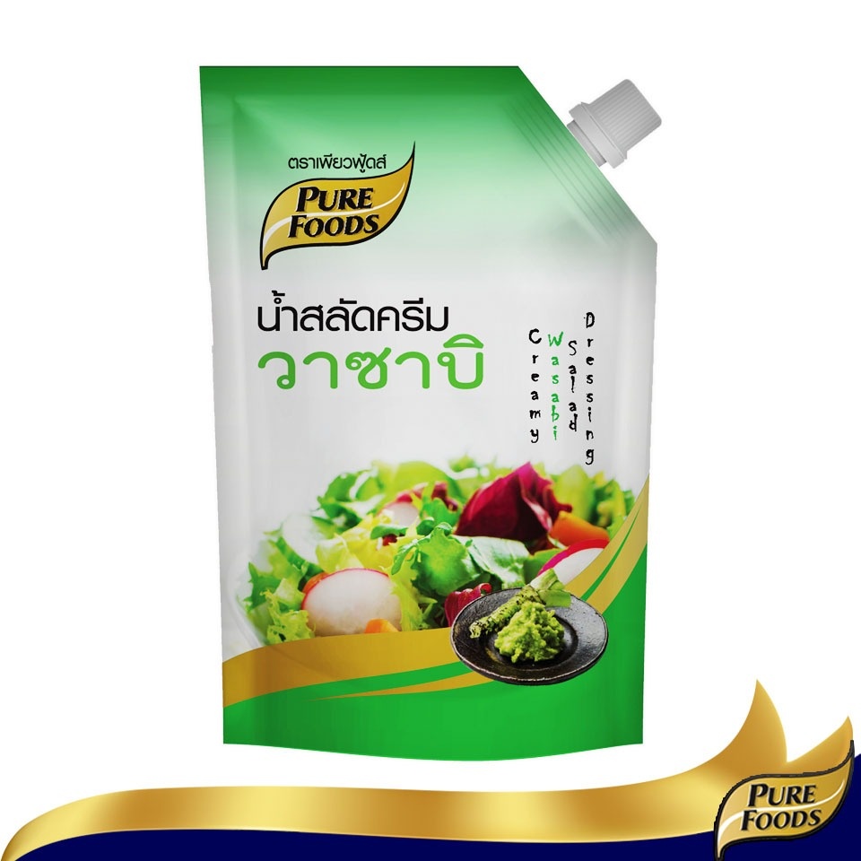เพียวฟู้ดส์ น้ำสลัด วาซาบิ ขนาด1000 กรัม(Waabi Salad cream) Pure Foodsเพียวฟู้ดส์น้ำสลัดครีมวาซาบิ