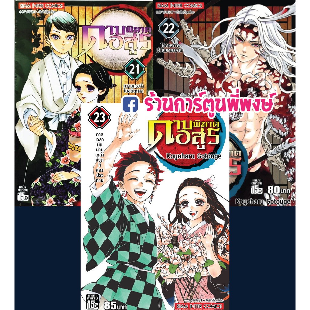 ดาบพิฆาตอสูร Kimetsu no Yaiba เล่ม 21-23 หนังสือการ์ตูน มังงะ แยกเล่ม ดาบพิฆาต ไยบะ ดาบพิฆาตเล่ม ไยบ่ะ