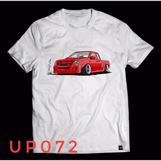 เสื้อยืด สีขาว ลายรถกระบะ(up072)