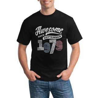 เสื้อยืดโอเวอร์ไซส์เสื้อยืด พิมพ์ลาย Awesome Since September 1979 39Th Birthday สไตล์วินเทจ สําหรับผู้ชายS-3XL