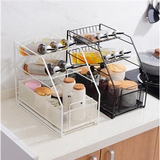 Kitchen Shelf ชั้นวางเครื่องปรุง เหล็ก ที่จัดของในครัว หยิบเครื่องปรุงง่าย 23x40x35cm