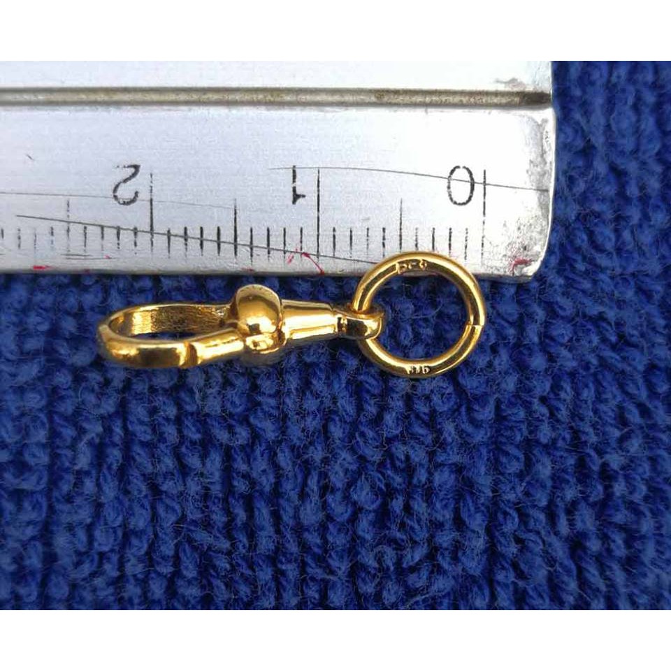 SLG007 ก้ามปูสปริงทองแท้ 9K ตอกโค๊ต 375 ขนาด 2.2 cm มีใบรับประกัน พระเครื่อง
