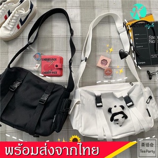 Koreafashionshop(KR1438) -E3กระเป๋าผ้าสะพายข้าง ผ้าแคนวาส สุดเท่ กระกระเป๋ามาแรง กระกระเป๋านักนักเรียนนักศึกษา กระกระเป๋