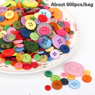 Ygj- กระดุมเรซิ่น ลายดอกไม้ แฮนด์เมด DIY สําหรับเด็ก 600 ชิ้น ต่อถุง