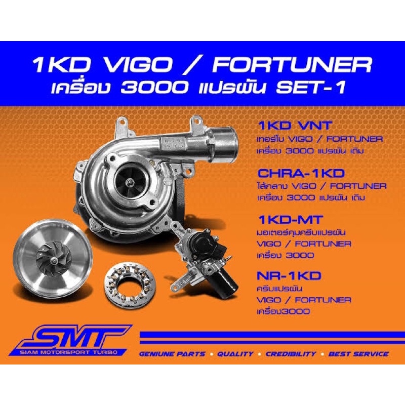 เทอร์โบ Vigo,Fortuner 3.0 เครื่องรหัส 1 KD ยกลูก และ อะไหล่แยก