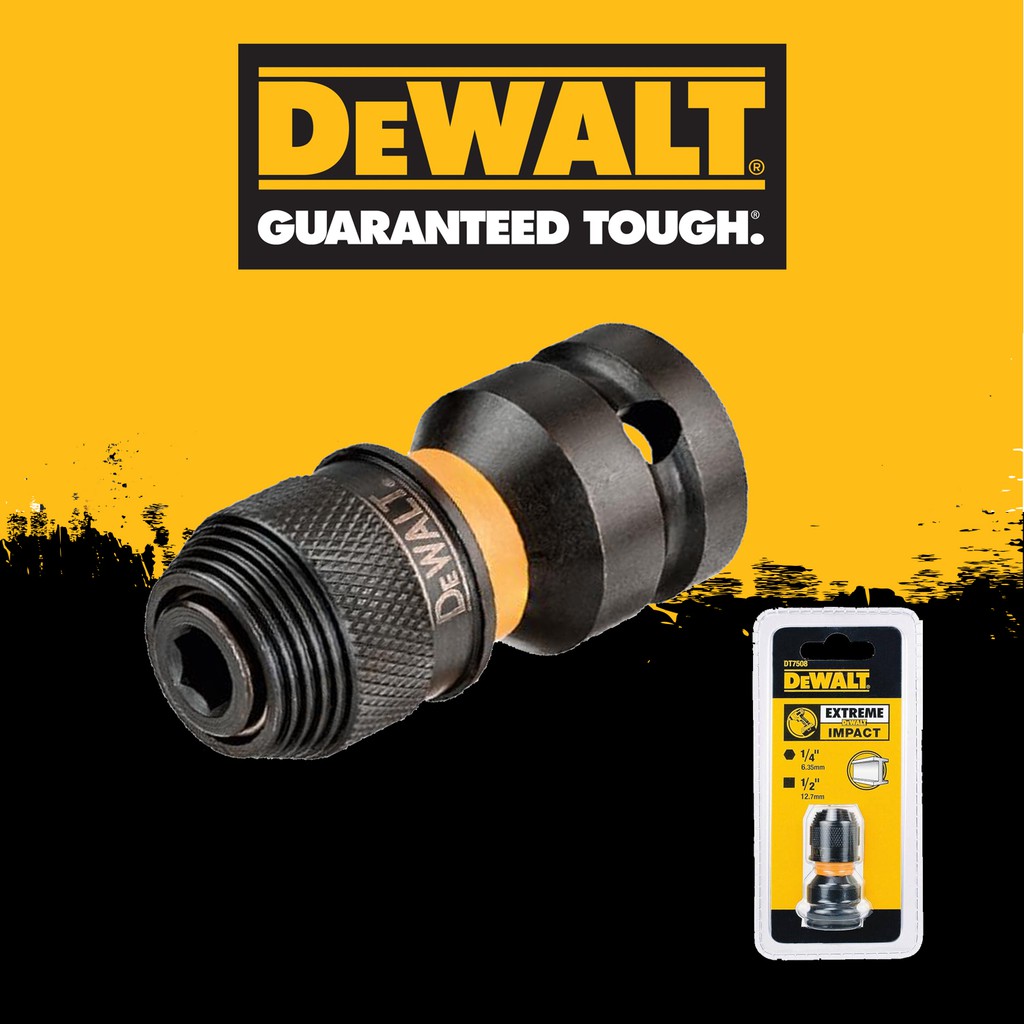 DEWALT หัวแปลงบล็อกกระแทก 1/2นิ้ว เป็น 1/4นิ้ว HEX รุ่น DT7508-QZ