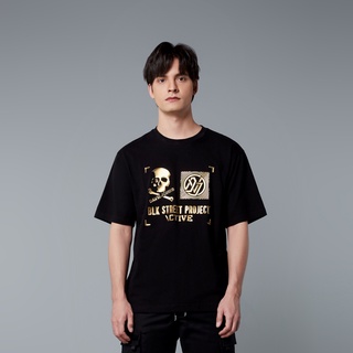 DAVIE JONES เสื้อยืดโอเวอร์ไซส์ พิมพ์ลาย สีดำ Graphic Print Oversized T-Shirt in black WA0100BK 101BK