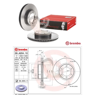 09 A204 11 จานเบรค ล้อ F (ยี่ห้อ BREMBO) รุ่น UV TOYOTA All New Fortuner TRD ปี 2015-&gt; /TOYOTA Prado 2.7 (RZJ12) ปี20...