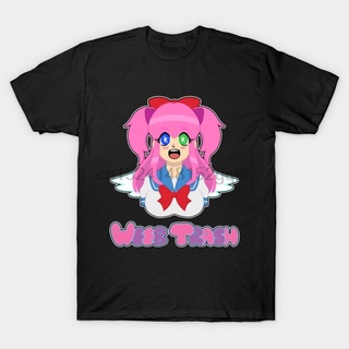 [S-5XL] เสื้อยืดแขนสั้น คอกลม ผ้าฝ้าย พิมพ์ลาย Weeb Trash Kawaii สไตล์คลาสสิก สําหรับผู้ชาย