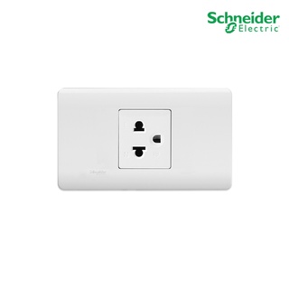 Schneider Electric ชุดเต้ารับเดี่ยว 3 ขา พร้อมม่านนิรภัย พร้อมฝาครอบตะแกรงพลาสติก รุ่น S-Flexi - F1426UESM_WE+FG1050H