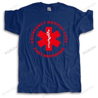 ถูกสุดๆเสื้อยืด ผ้าฝ้าย พิมพ์ลาย Emergency Medical Care First Responder แฟชั่นฤดูร้อน สําหรับผู้ชาย