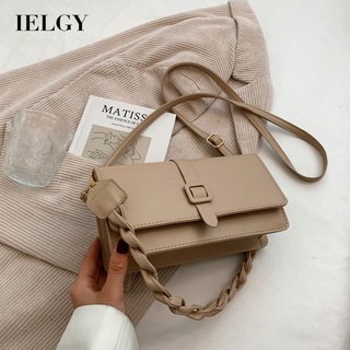 IELGY solid color high-quality retro atmosphere all-match messenger bag women